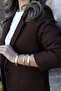 Dark Brown Wool Effect Blazer - 4