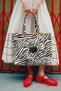 Kiba - Zebra Patterned Snap Fastener Daily Casual Women's Shoes Bag Si - 7