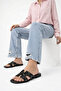 Women's H Model Sequined Daily Slipper House Slippers Dowry Slippers Stc1272 - 3