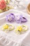 Girl's Rubber Flower Hair Clip Set of 4 – Colorful Hair Clips with Tulle Detail - 2