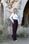 Plum back pocket detail palazzo - 2