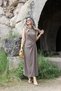 Vizon Draped gold buckled zero sleeve dress