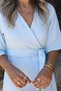 Baby blue muslin Double-Breasted dress - 4