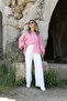 White Elastic Waist Palazzo Bottom - 3
