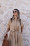 Camel Windbreaker Detailed Shirt Dress - 2