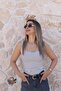 White Striped Thick Strap Tank Top