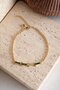 Gold Green Stone Barra Bracelet - 3