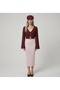 Premium Fit Square Neck Corded Fabric Knitwear Midi Dress - 3