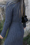 Gray standard size knitted dress with ties - 5