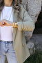 Light khaki blazer with sleeve detail - 4