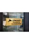 Attention: Being Monitored by Camera Gold Metal Warning Sign 7X20 cm – with Tape