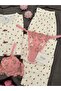 Women's Oslo Fabric Patterned Short Sleeve Pajama Set with Underwear - 4