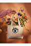 Handmade Eye Patterned White Linen Shoulder Bag/Eye Patterned Punch Casual White Bag 26 X 36 - 2