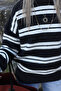Anthracite Standard Size Crew Neck Striped Sweater - 3