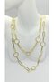 Gold Double Chain Necklace Set with Multiple Ring Detail (40+5 cm)