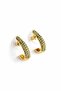 Green Stone Curve Earrings - 3