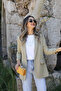 Light khaki blazer with sleeve detail - 3