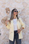 Yellow Sleeve Layered Gold Buttoned Blazer - 2