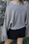 Mink standard size tasseled sleeve sweater - 4