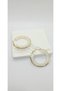 Gold Detail White Color Hoop Earrings - 2