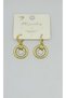 Double Hoop Stone Detailed Earrings – Golden Shine - 2