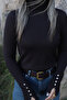 Bitter Brown Turtleneck Standard Size Sleeve Drop Pullover - 3