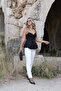 White flat front fabric pants - 2
