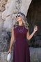 Burgundy Belt Detailed Midi Dress - 2