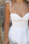 White Underwire Tie-Up Strap Blouse - 2