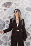 Coffee Drip Button Detailed Blazer Suit - 2