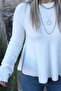 White Standard Size Long Sleeve Glitter Sequin Sweater - 2