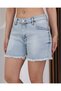 Women's Ice Blue High Waist Lycra Tassel Jeans Shorts Summer Jean Shorts