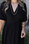 Black Muslin Tie-Up Long Dress - 4