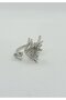 Stone Detailed Angel Wing Silver Ring - 2