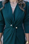 Emerald Green Double-Breasted Pearl Detail Dress - 4