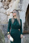 Emerald Green Crew Neck Side Double Buckle Dress - 2