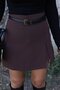 Brown Camouflage Slit Shorts Skirt