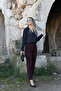 Burgundy Front Flat Fabric Trousers - 2