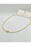 Stone Detailed Gold Bamboo Chain Necklace (40+5 cm) - 2