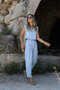 Linen Carrot Set with Blue Vest - 7