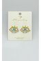 White Bead Detailed Evil Eye Gold Earrings