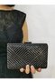 Women's Black Stone Evening Dress Clutch Portfolio Handbag Wedding Engagement Bag - 3