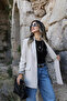 Stone leopard lined shawl collar blazer - 6