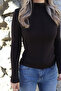 Bitter brown Mock Neck long sleeve blouse - 3