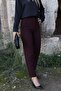 Burgundy Front Flat Fabric Trousers