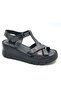 Boobril Genuine Leather Comfort Orthopedic Women's Sandals Black - 3