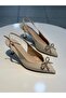 Vollex Open Back Stoned Stylish Women's Heeled Shoes - 2