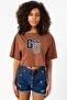 Gen V Godolkin University Abbreviation Brown Women's Crop Tshirt