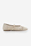Women's Hand-Knitted Strappy Mary Jane Daily Ballet Flats Olisa Ecru - 3