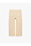 High Waist Cotton Wide Short Leg Pants with Pocket Detail - Culotte Jeans - 6
